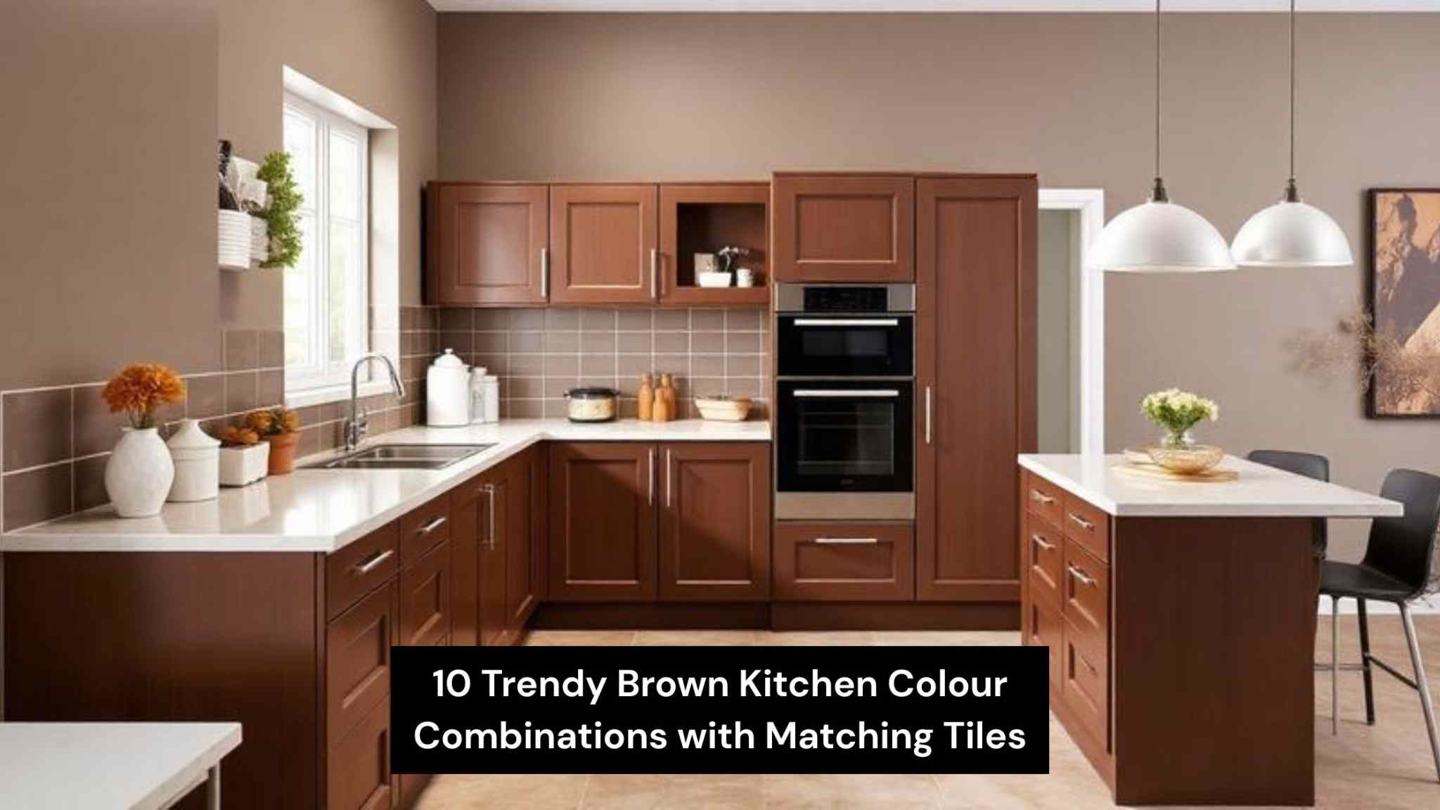 10 Trendy Brown Kitchen Colour Combinations with Matching Tiles