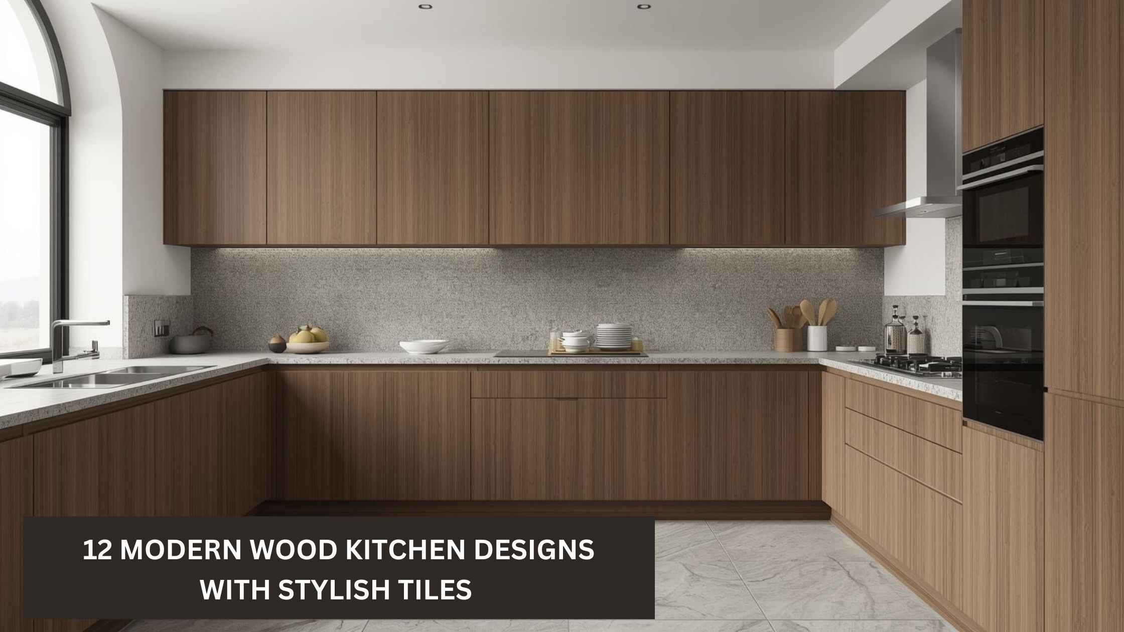 12 Modern Wood Kitchen Designs with Stylish Tiles