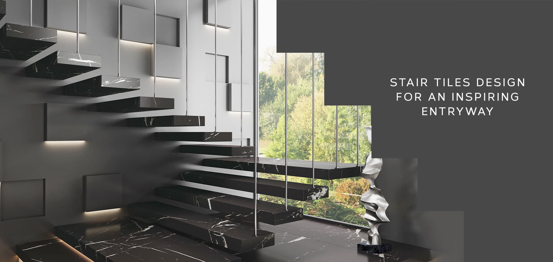 Stair tiles design for inspiring entryway